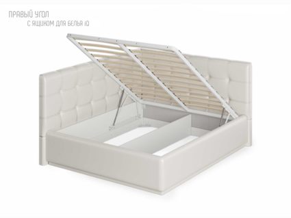 Кровать Nuvola Sabina угловая Velutto 26 (с подъемным механизмом) 90х190