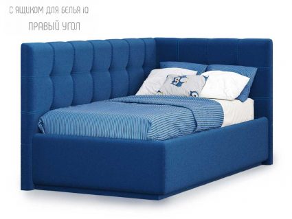 Кровать Nuvola Sabina угловая Velutto 26 (с подъемным механизмом) 90х190