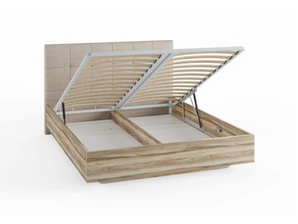 Кровать Сонум Vena Ясень Ориноко + Рогожка Льняная (с подъемным механизмом) 90х200