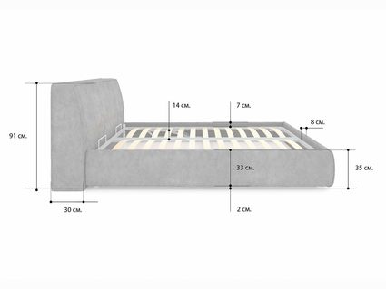 Кровать Сонум Altea Рогожка Пепельная (с подъемным механизмом)