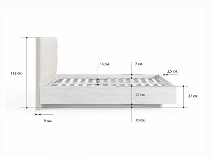 Кровать Сонум Vena Ясень Ориноко + Кашемир Латте 120х190
